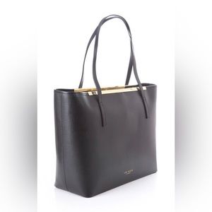 TED BAKER Isbell Crosshatch Shopper Black Tote